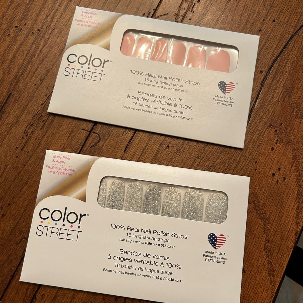 Two packs of Colorstreet nail slicks.